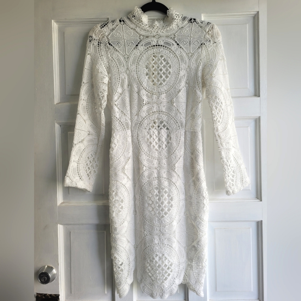 Hello Molly White Lace Dress, Size 8